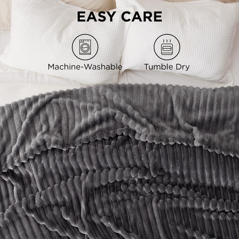 GentleSoft Ribbed Plush Blanket — Ultra-Soft Cozy Throw